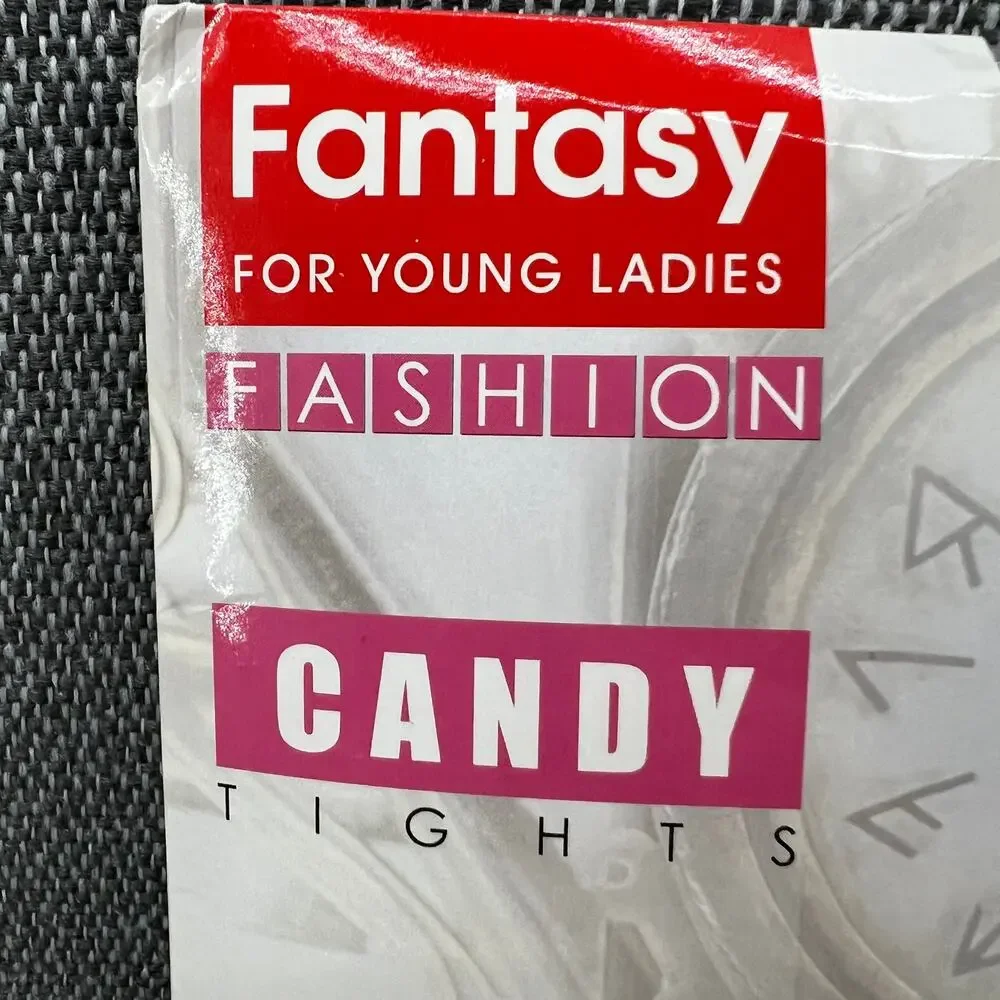 CONTE CANDY Thick Elastic‎ White Polka Dot Tights 50 DEN Girls 10y/o 4'7''-4'9''
